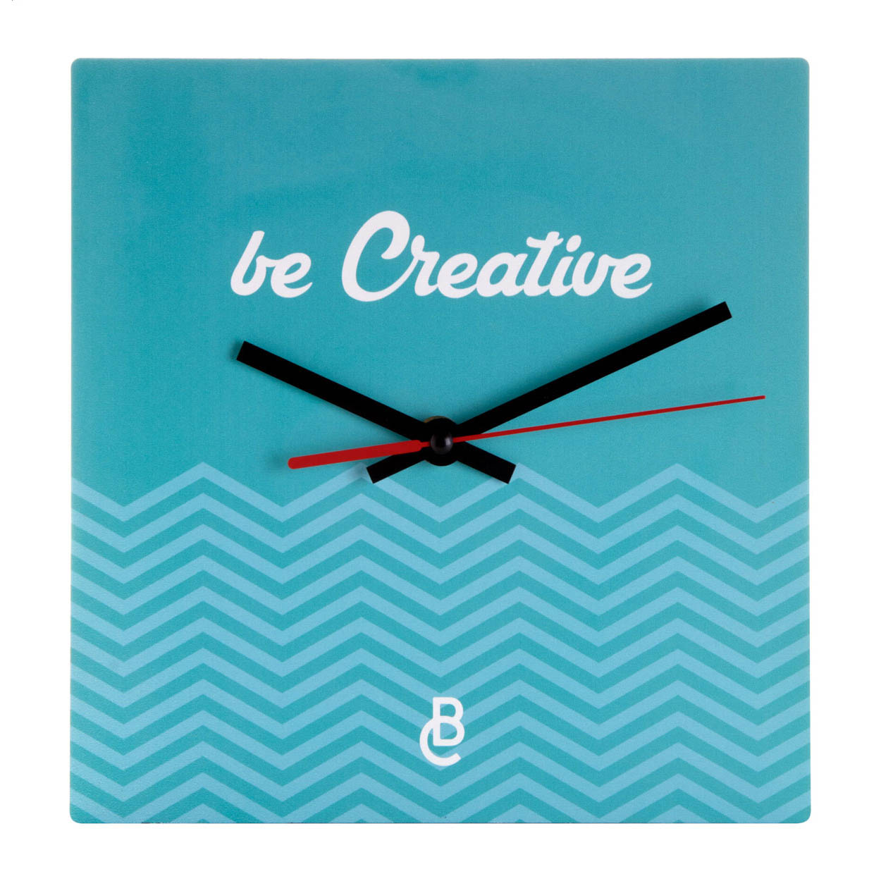 Orologio da parete di forma quadrata in legno HDF con grafica personalizzata — gadget promozionale personalizzabile con il tuo logo