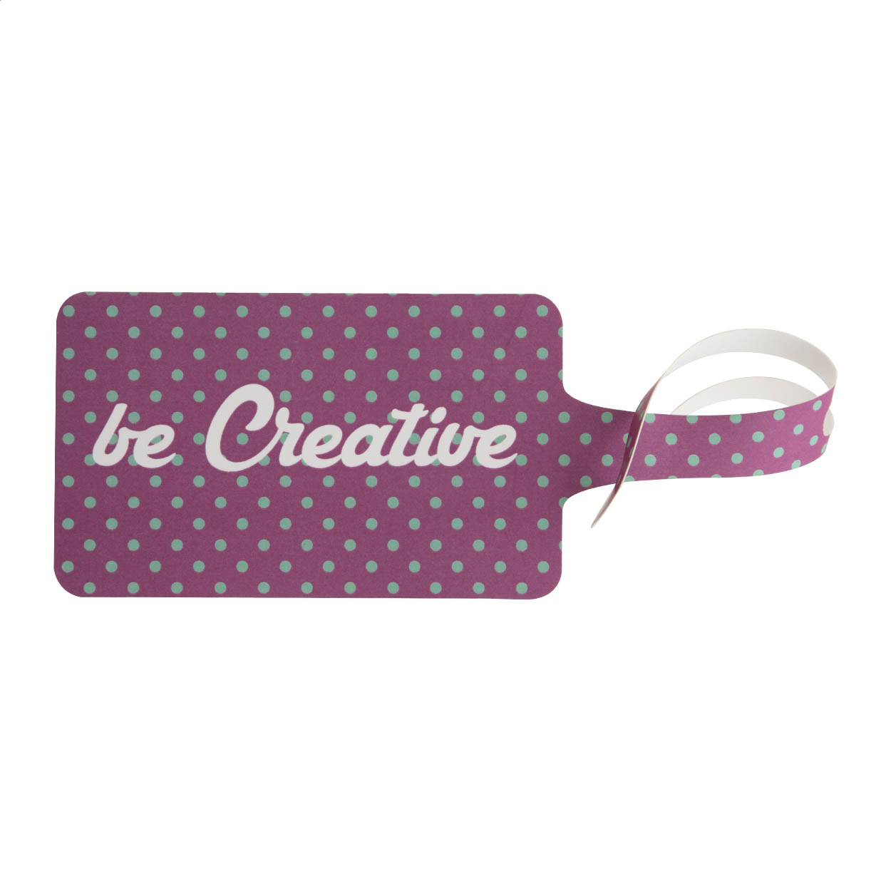 Etichetta bagaglio in carta antistrappo, resistente all'acqua — gadget promozionale personalizzabile con il tuo logo