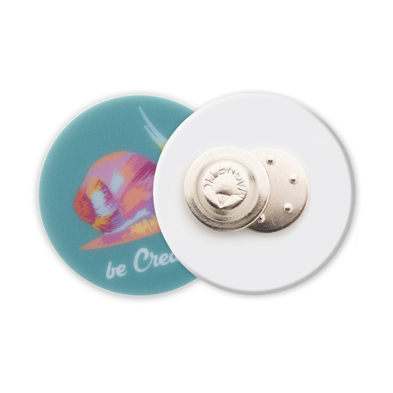 spilla magnetica — gadget promozionale personalizzabile con il tuo logo