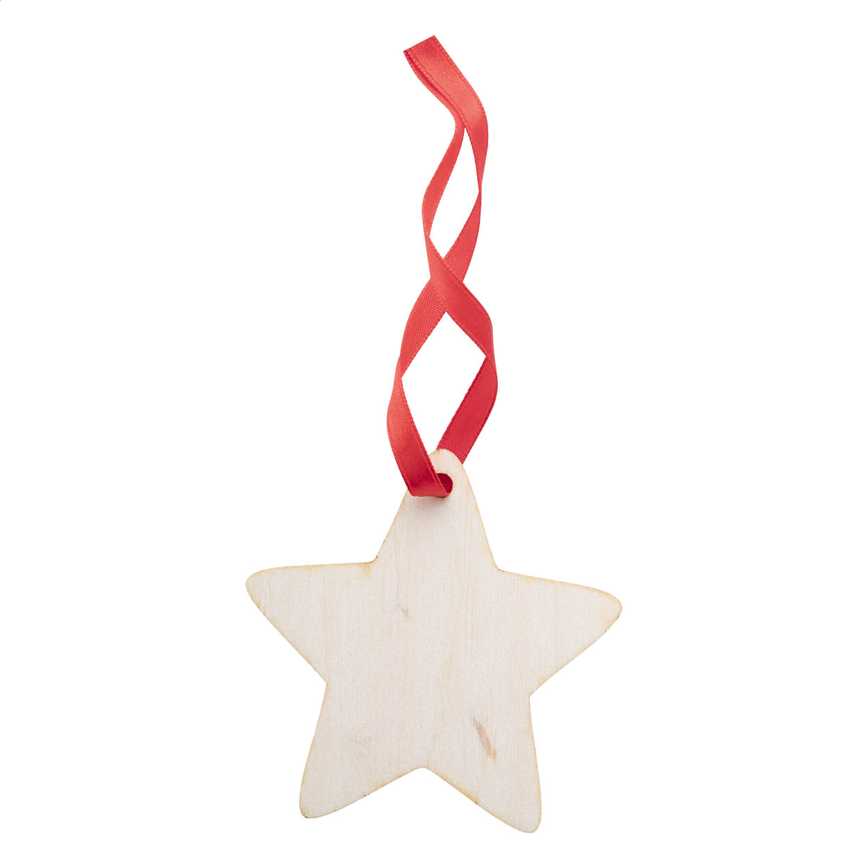Decorazione Natalizia in multistrato di betulla, completa di nastro rosso — gadget promozionale personalizzabile con il tuo logo