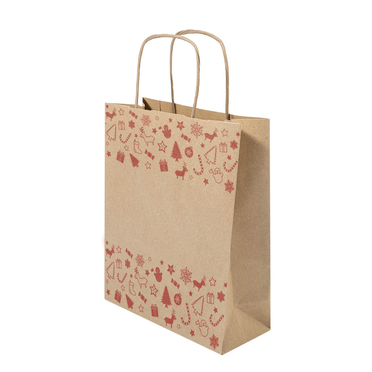 Busta regalo natalizia in carta, taglia grande — gadget promozionale personalizzabile con il tuo logo