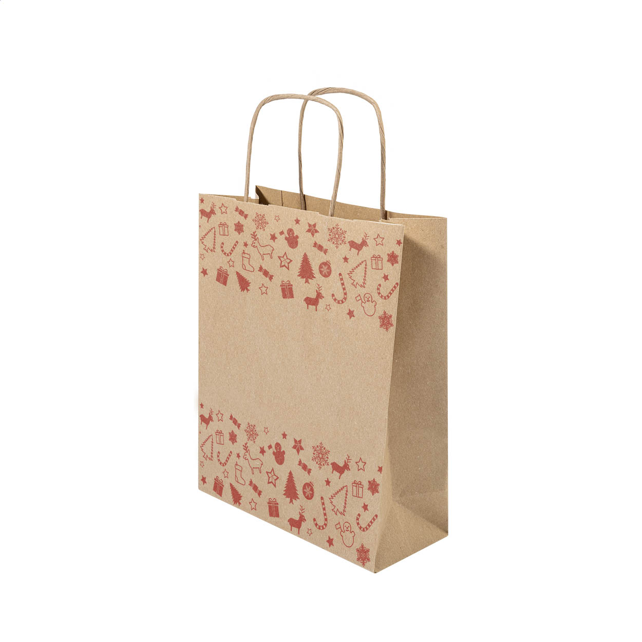 Busta regalo natalizia in carta, taglia piccola — gadget promozionale personalizzabile con il tuo logo