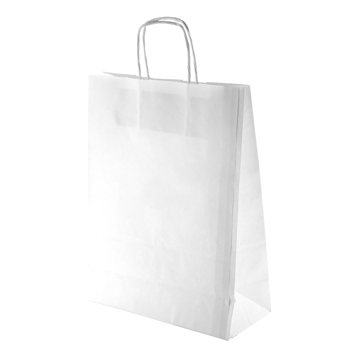 Sacchetto di carta kraft con manico intrecciato, 100 g/m² — gadget promozionale personalizzabile con il tuo logo