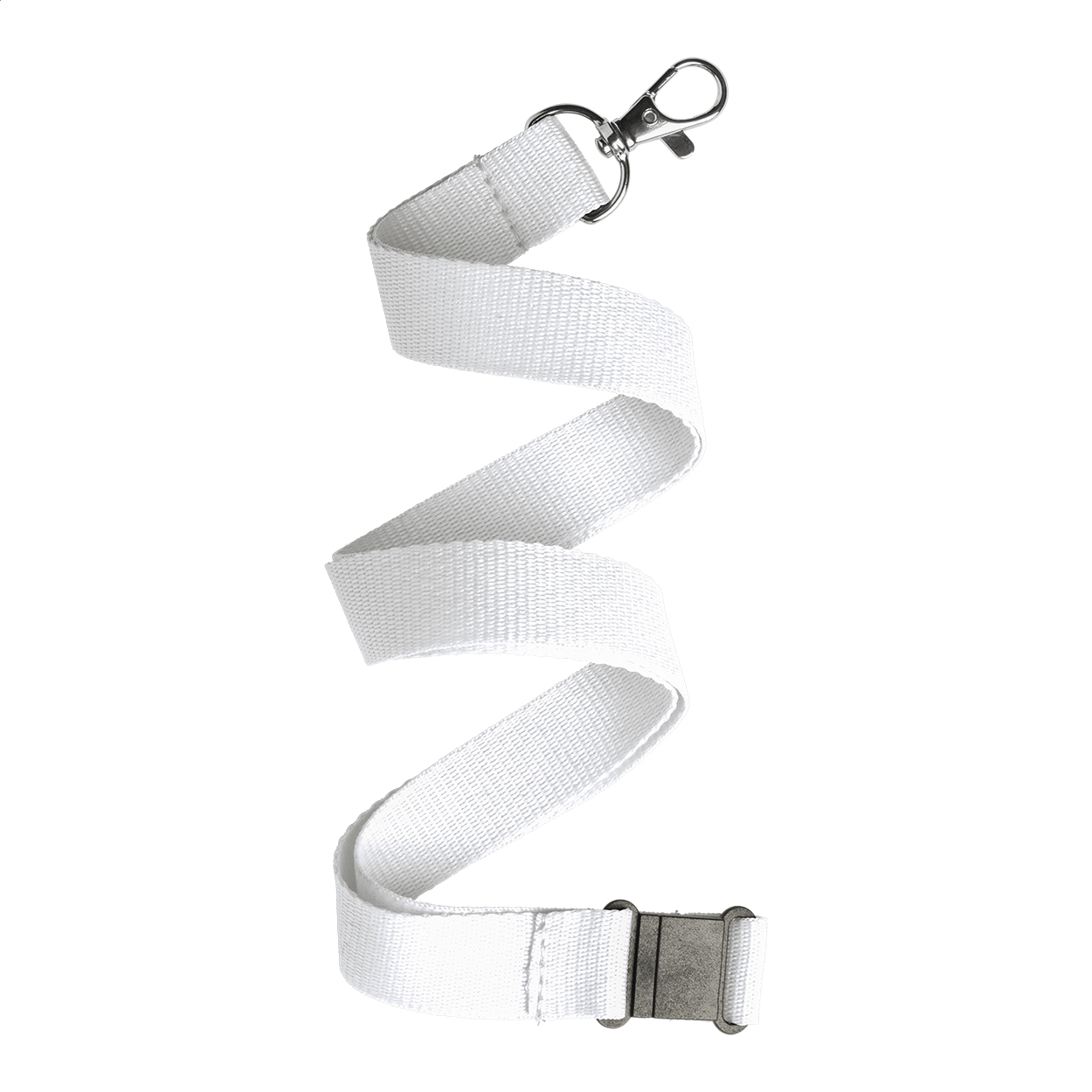 Lanyard in poliestere con moschettone in metallo e fibbia di sicurezza — gadget promozionale personalizzabile con il tuo logo