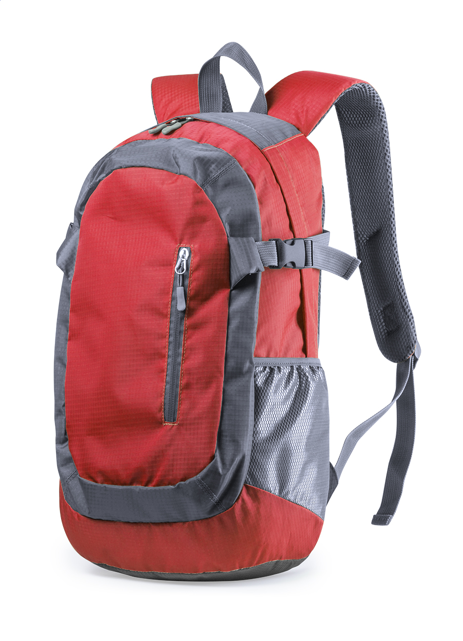 Zaino impermeabile con scomparti multipli e chiusura a zip, schienale imbottito e spallacci imbottiti — gadget promozionale personalizzabile con il tuo logo