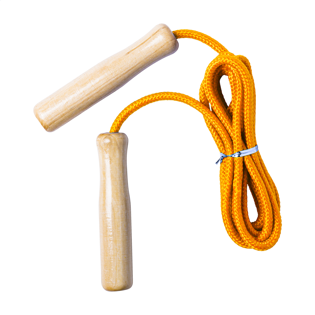 Corda per saltare con manici in legno — gadget promozionale personalizzabile con il tuo logo