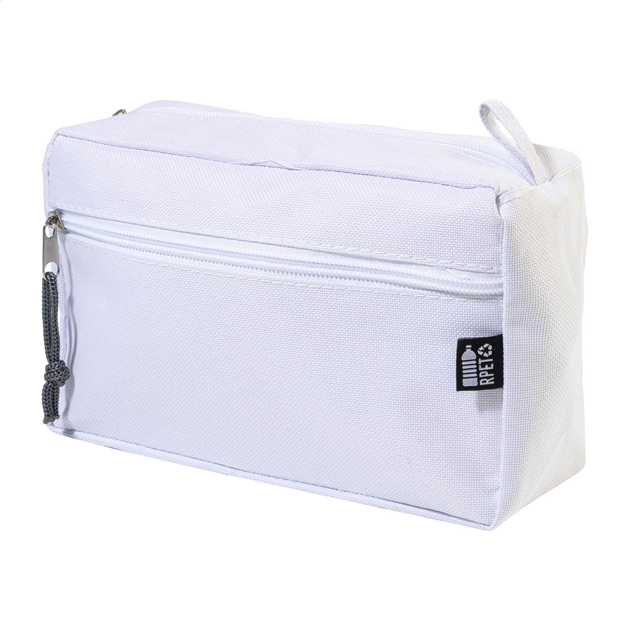 trousse in RPET — gadget promozionale personalizzabile con il tuo logo