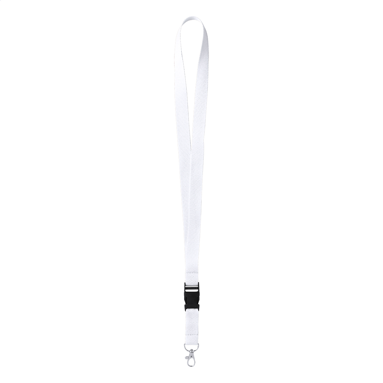 Lanyard in poliestere con moschettone metallico staccabile — gadget promozionale personalizzabile con il tuo logo