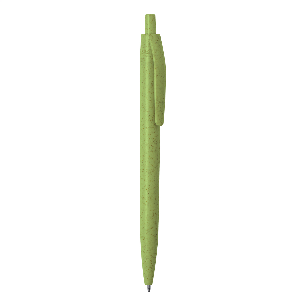 Penna a sfera ecologica con corpo in plastica ricavata dalla paglia di grano e refill blu — gadget promozionale personalizzabile con il tuo logo