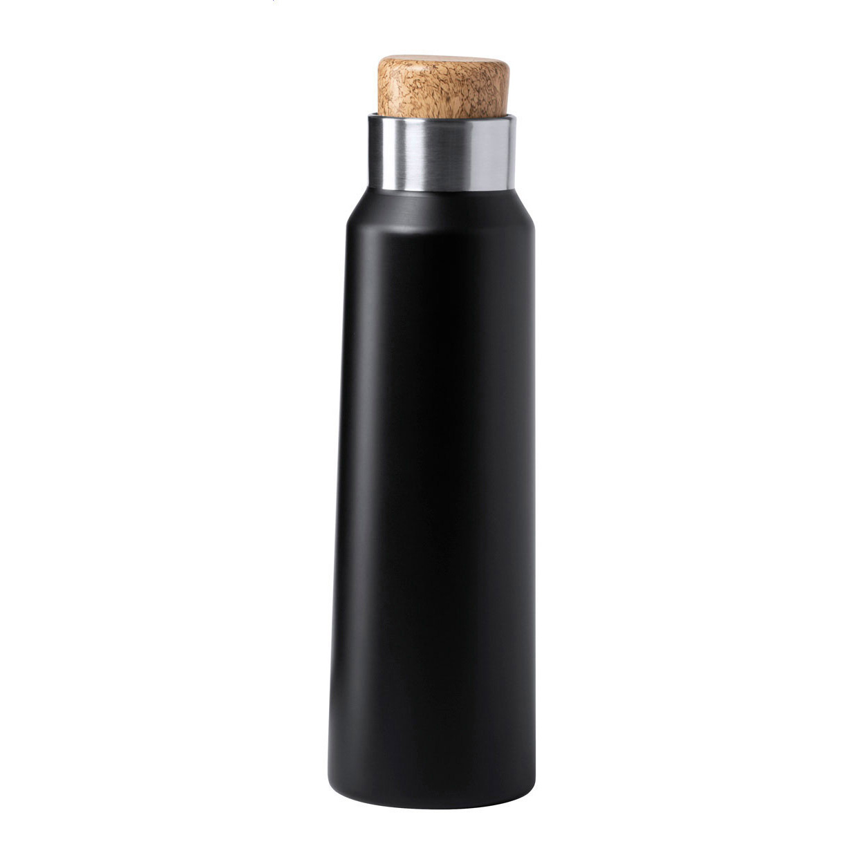 Bottiglia sportiva a parete singola in acciaio inox con tappo in sughero, 770 ml — gadget promozionale personalizzabile con il tuo logo