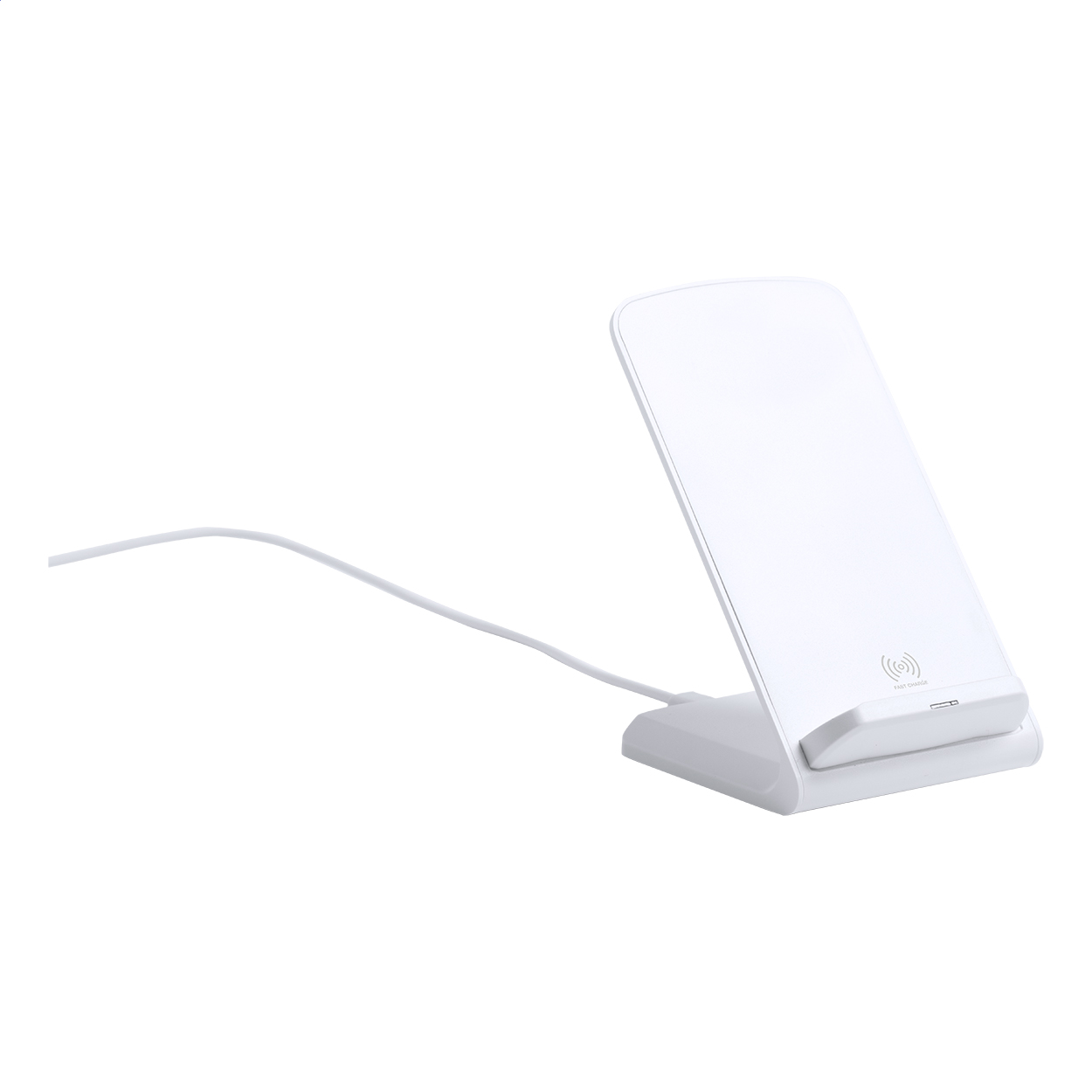 supporto per cellulare con caricatore wireless — gadget promozionale personalizzabile con il tuo logo