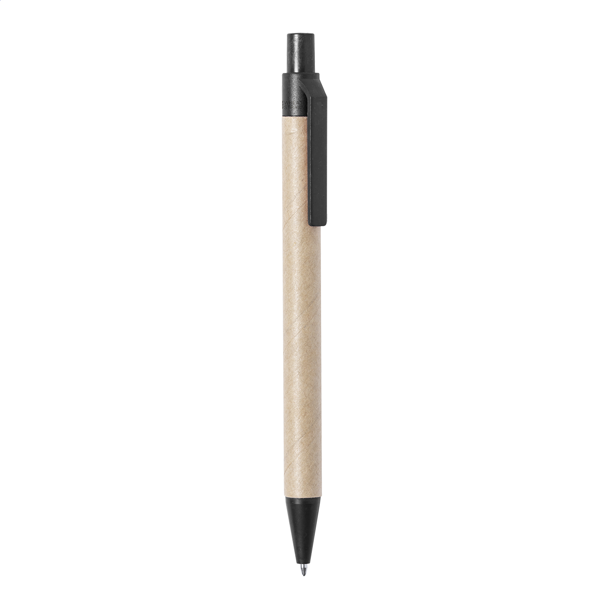 Penna a sfera con corpo in carta riciclata e parti in plastica ecologica di paglia di grano — gadget promozionale personalizzabile con il tuo logo