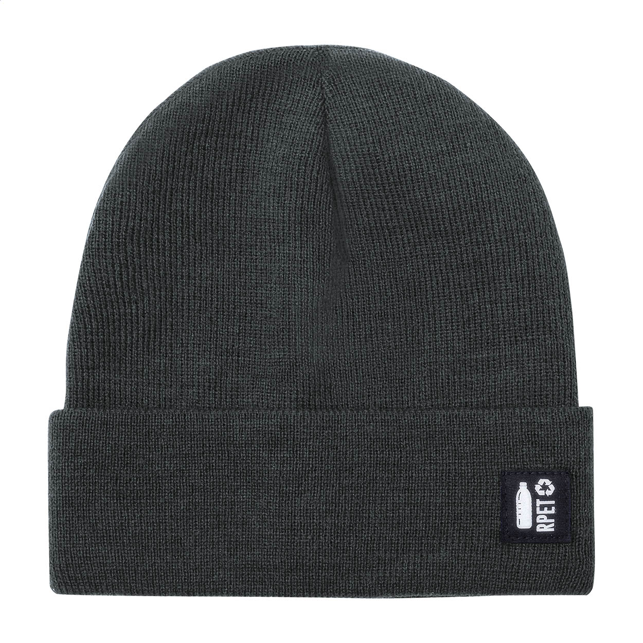 cappello invernale in RPET — gadget promozionale personalizzabile con il tuo logo