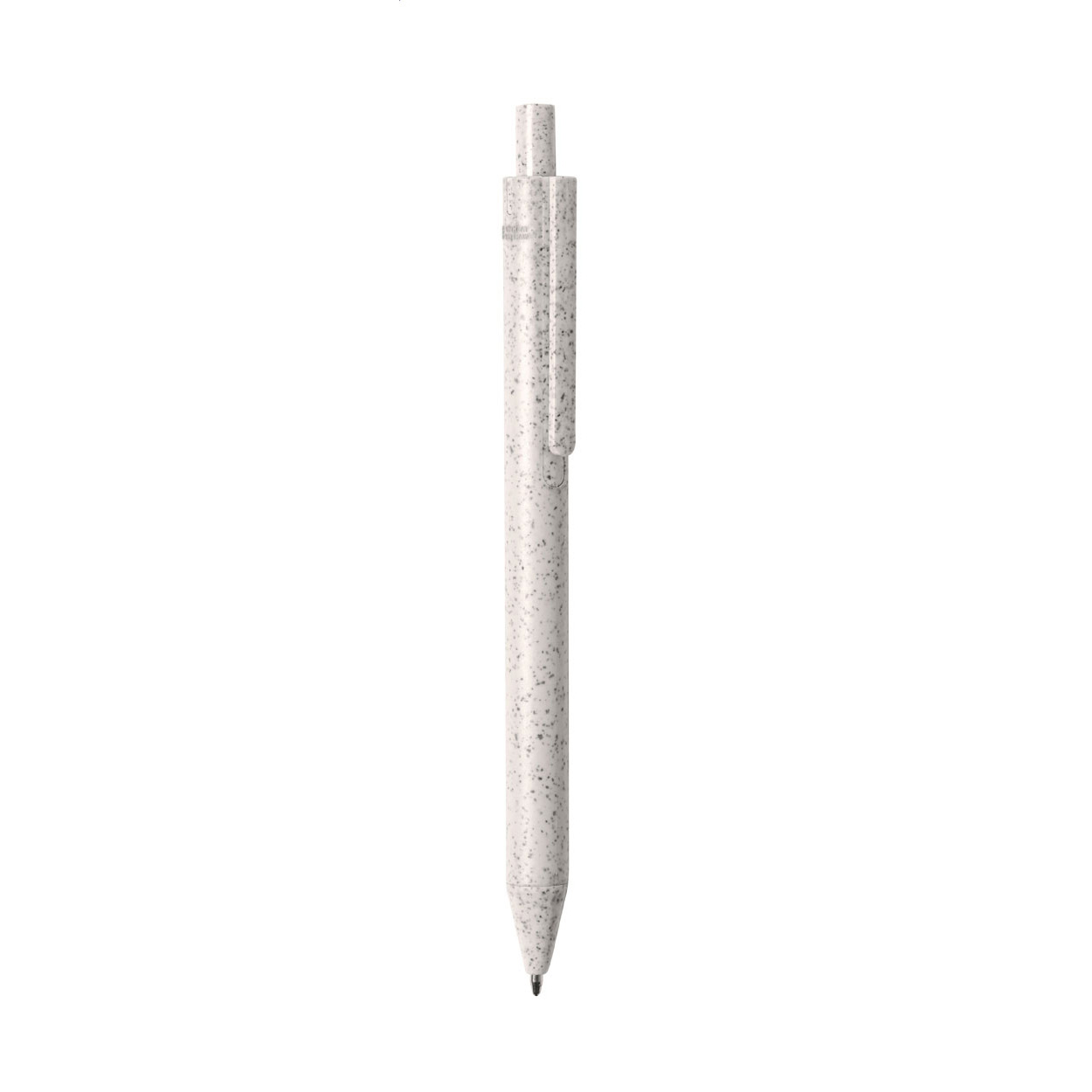 Penna a sfera in plastica ecologica in paglia di grano e refill blu — gadget promozionale personalizzabile con il tuo logo