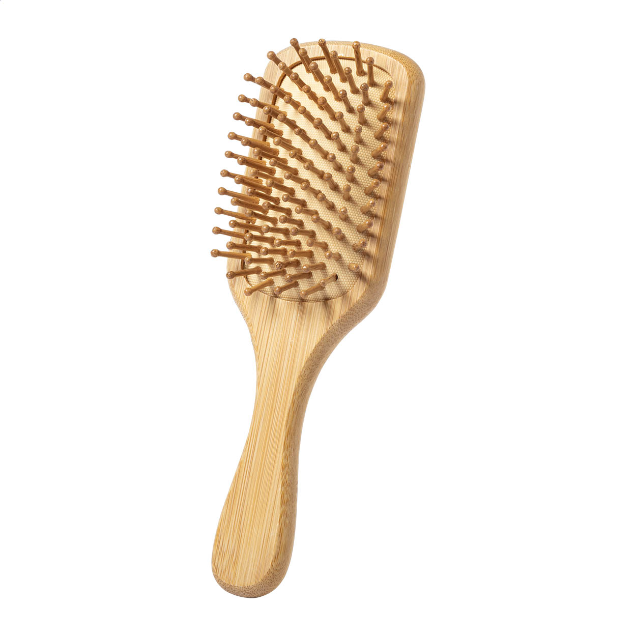 Spazzola per capelli in bambù — gadget promozionale personalizzabile con il tuo logo