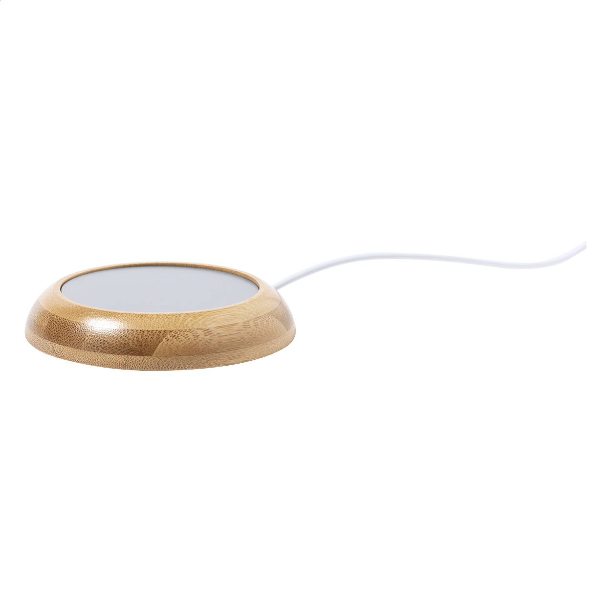Scalda tazza USB, corpo in bambù — gadget promozionale personalizzabile con il tuo logo