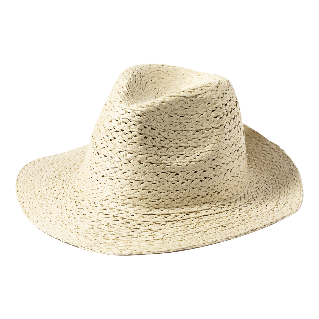 Cappello unisex in fibra di paglia sintetica e fascia interna regolabile — gadget promozionale personalizzabile con il tuo logo
