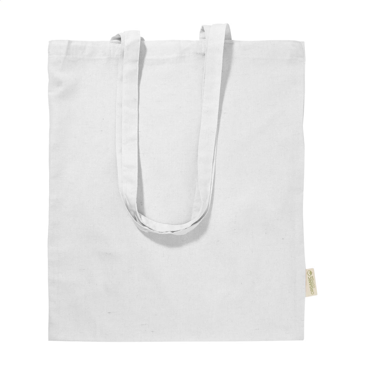Shopper in cotone organico con manici lunghi — gadget promozionale personalizzabile con il tuo logo