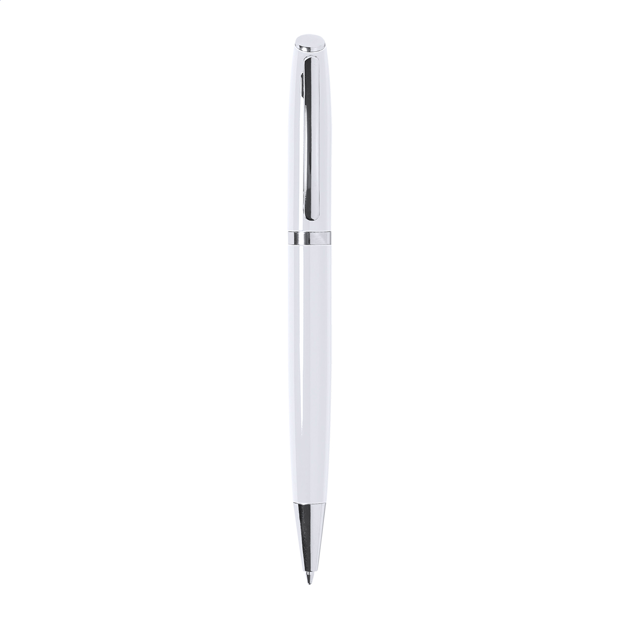 Penna a sfera in alluminio riciclato con refill blu — gadget promozionale personalizzabile con il tuo logo