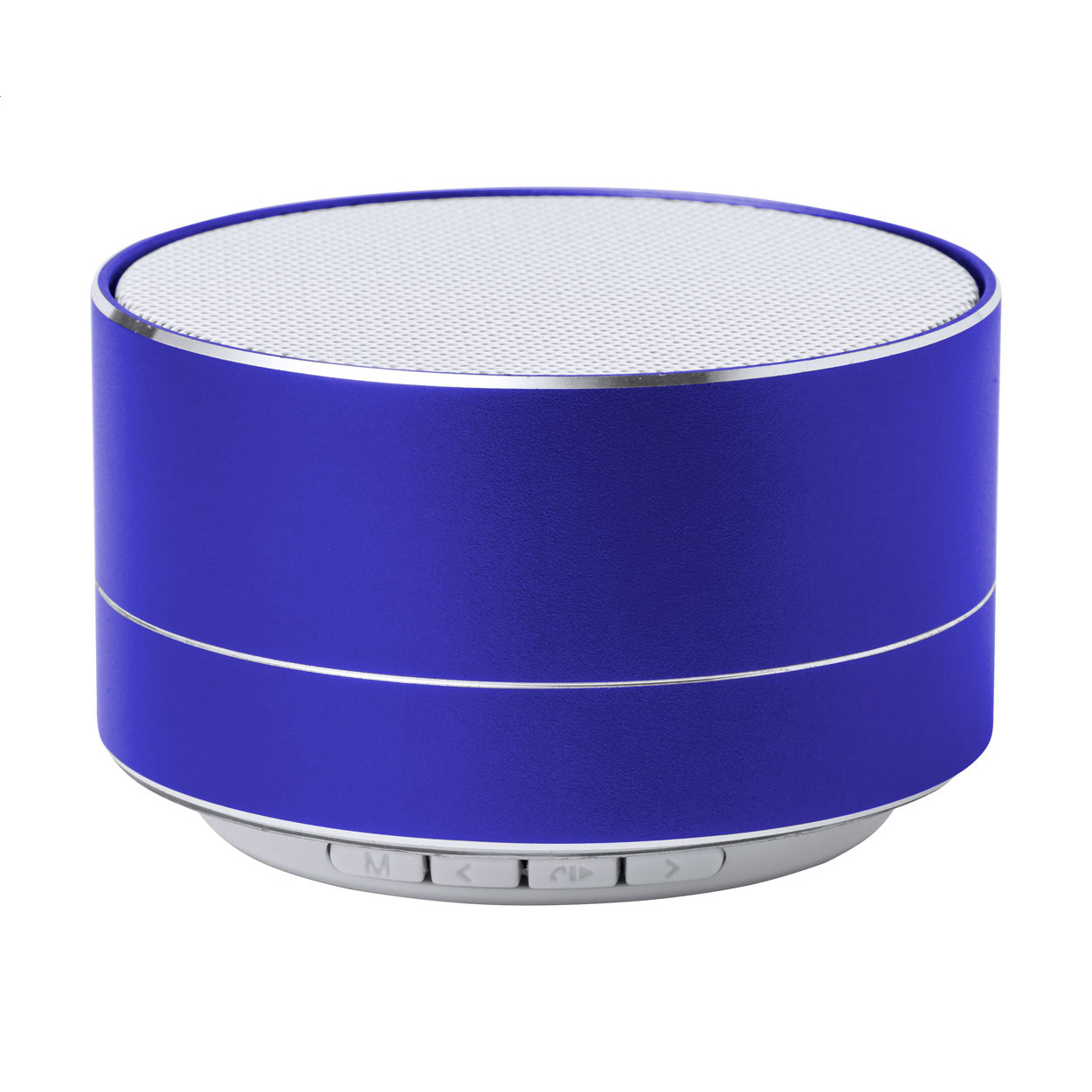 Altoparlante wireless in alluminio riciclato con batteria ricaricabile integrata — gadget promozionale personalizzabile con il tuo logo