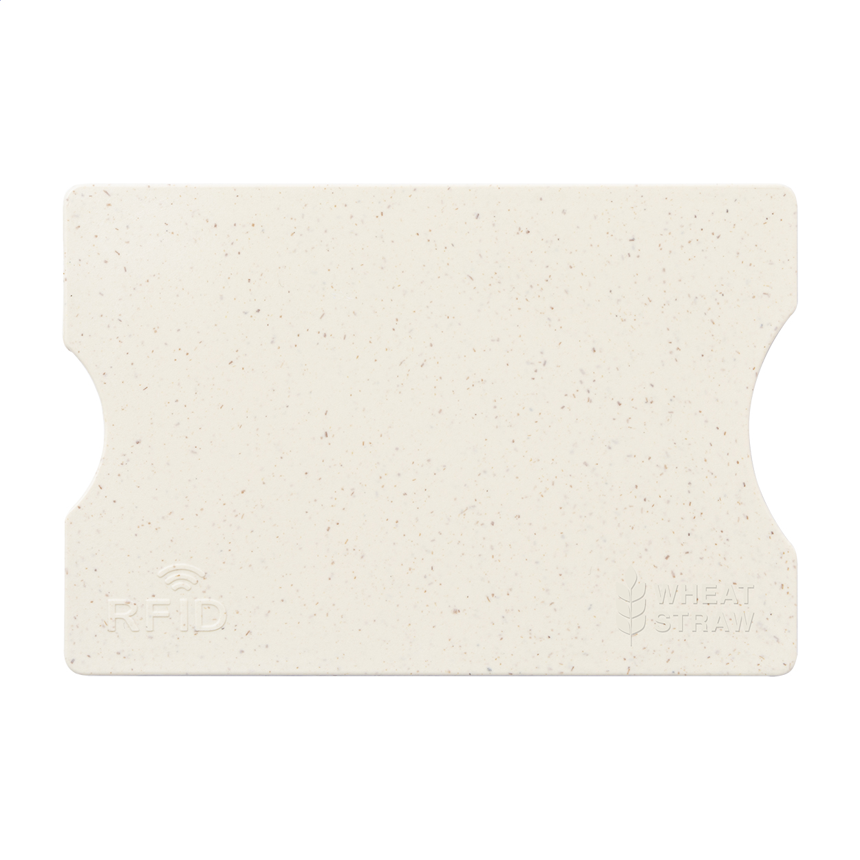 Porta carte di credito singola in ecologica plastica di paglia di grano con protezione RFID — gadget promozionale personalizzabile con il tuo logo