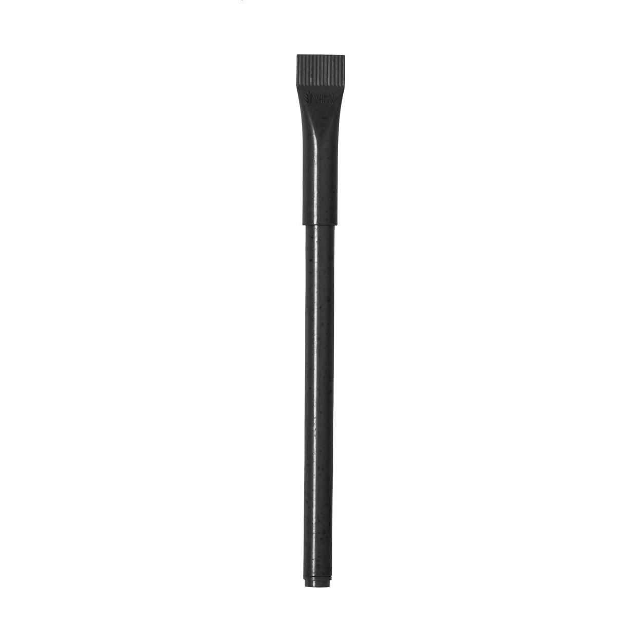 Penna a sfera ecosostenibile in plastica di paglia di grano con cappuccio coordinato e refill blu — gadget promozionale personalizzabile con il tuo logo