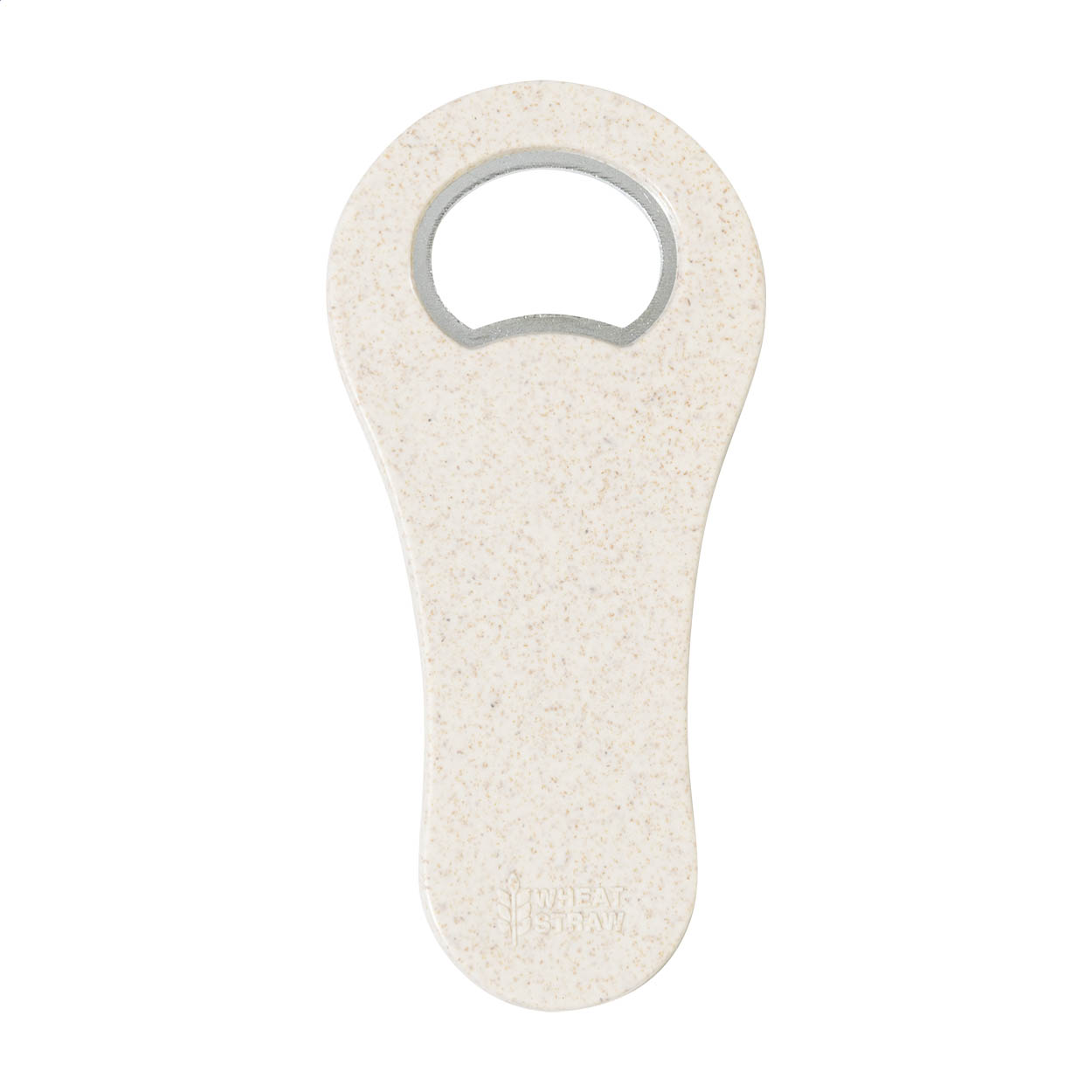 Apribottiglie magnetico in plastica ecologica di paglia di grano — gadget promozionale personalizzabile con il tuo logo