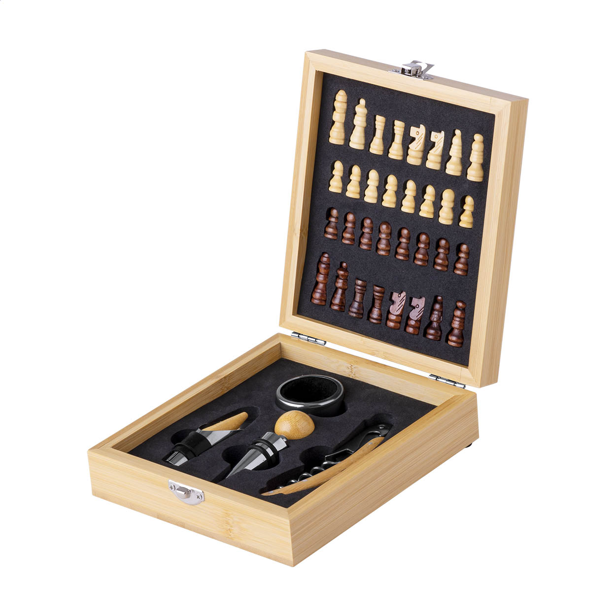 set da vino con scacchi — gadget promozionale personalizzabile con il tuo logo