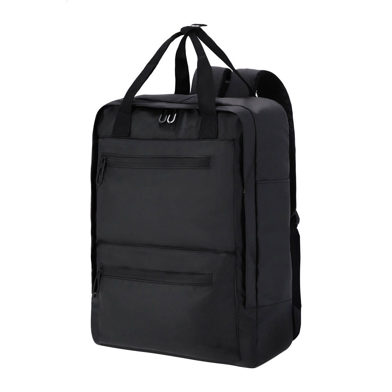 Zaino in morbida pelle PU con scomparto chiuso da cerniera, tasche anteriori, scomparto imbottito per laptop (15“) e tablet (10”), schienale e spallacci imbottiti — gadget promozionale personalizzabile con il tuo logo