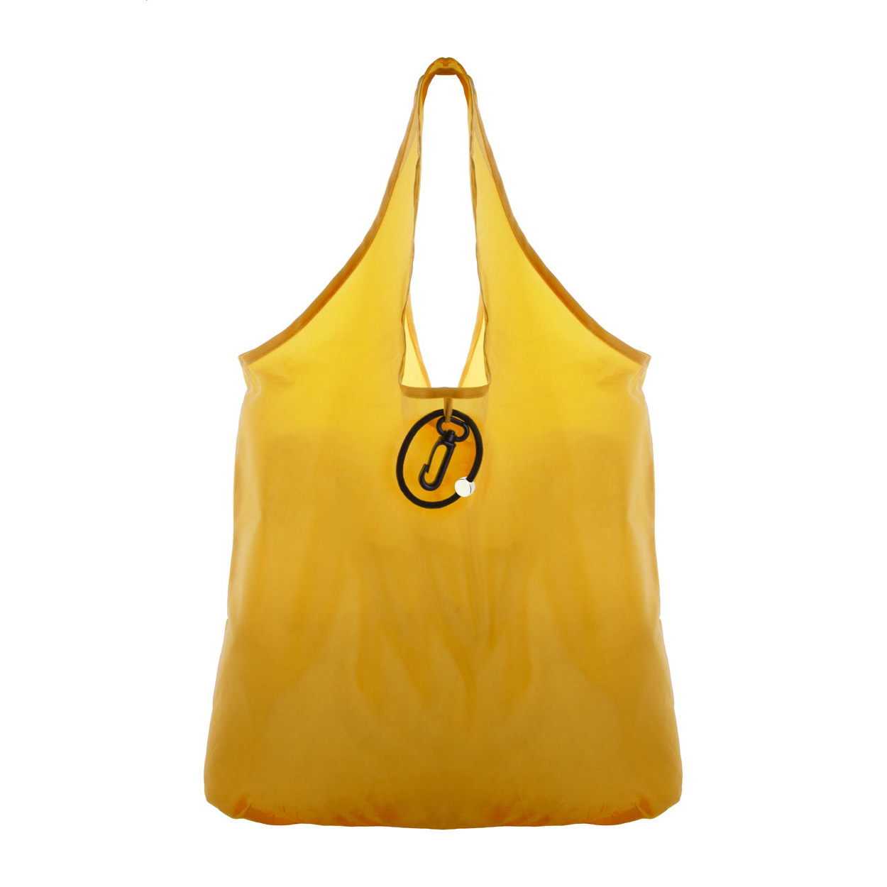 Borsa per la spesa pieghevole in poliestere 190T, con moschettone in plastica — gadget promozionale personalizzabile con il tuo logo