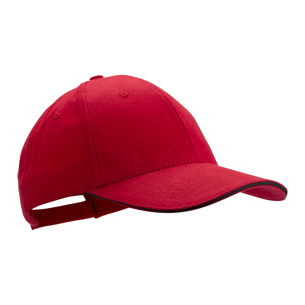 Cappellino da baseball 6 pannelli, 100% cotone spazzolato, chiusura con velcro — gadget promozionale personalizzabile con il tuo logo