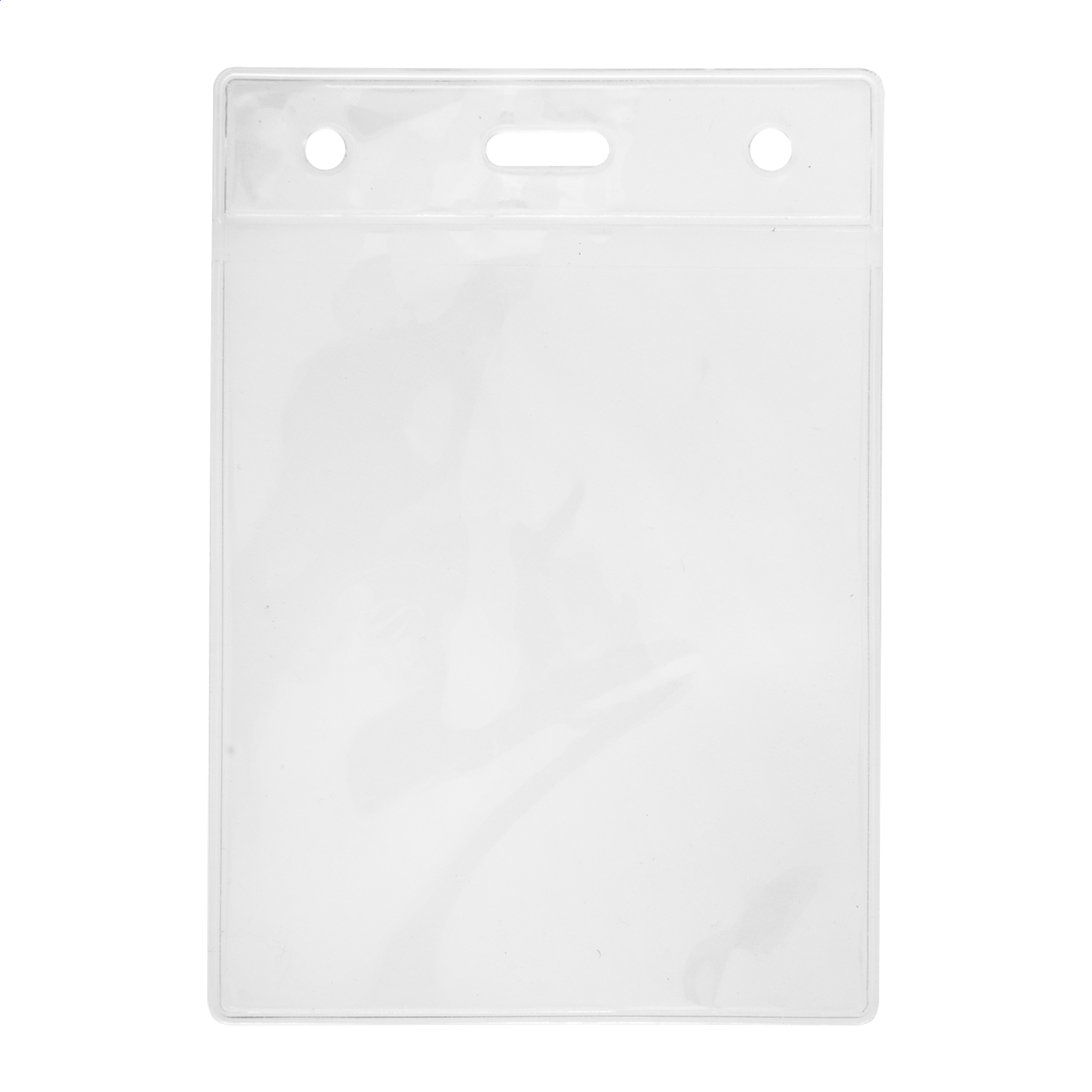 Porta badge trasparente in plastica per lanyards — gadget promozionale personalizzabile con il tuo logo