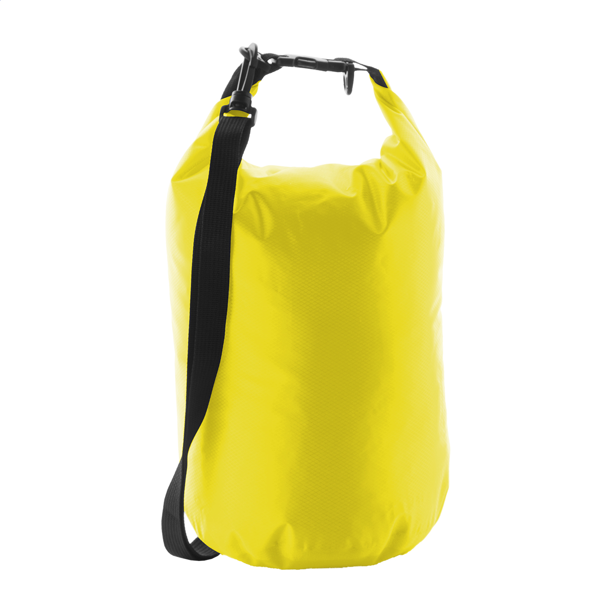 Sacca impermeabile in tessuto ripstop con tracolla regolabile, fibbia e moschettone in plastica — gadget promozionale personalizzabile con il tuo logo