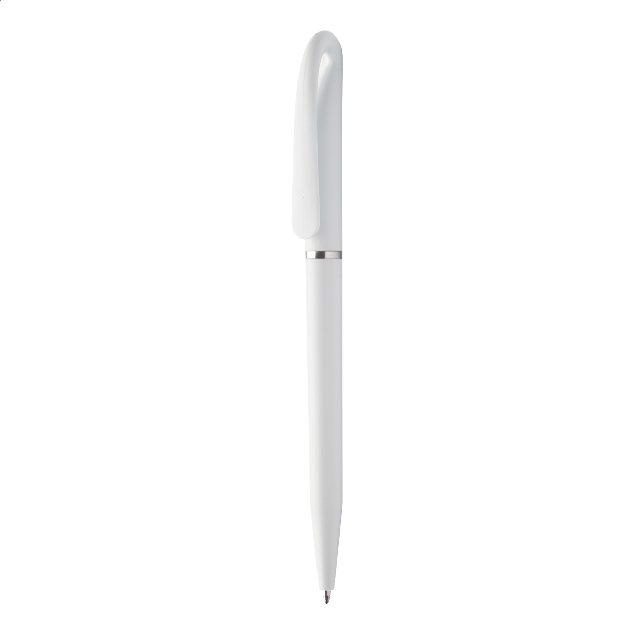 Penna a sfera di plastica con refill blu — gadget promozionale personalizzabile con il tuo logo