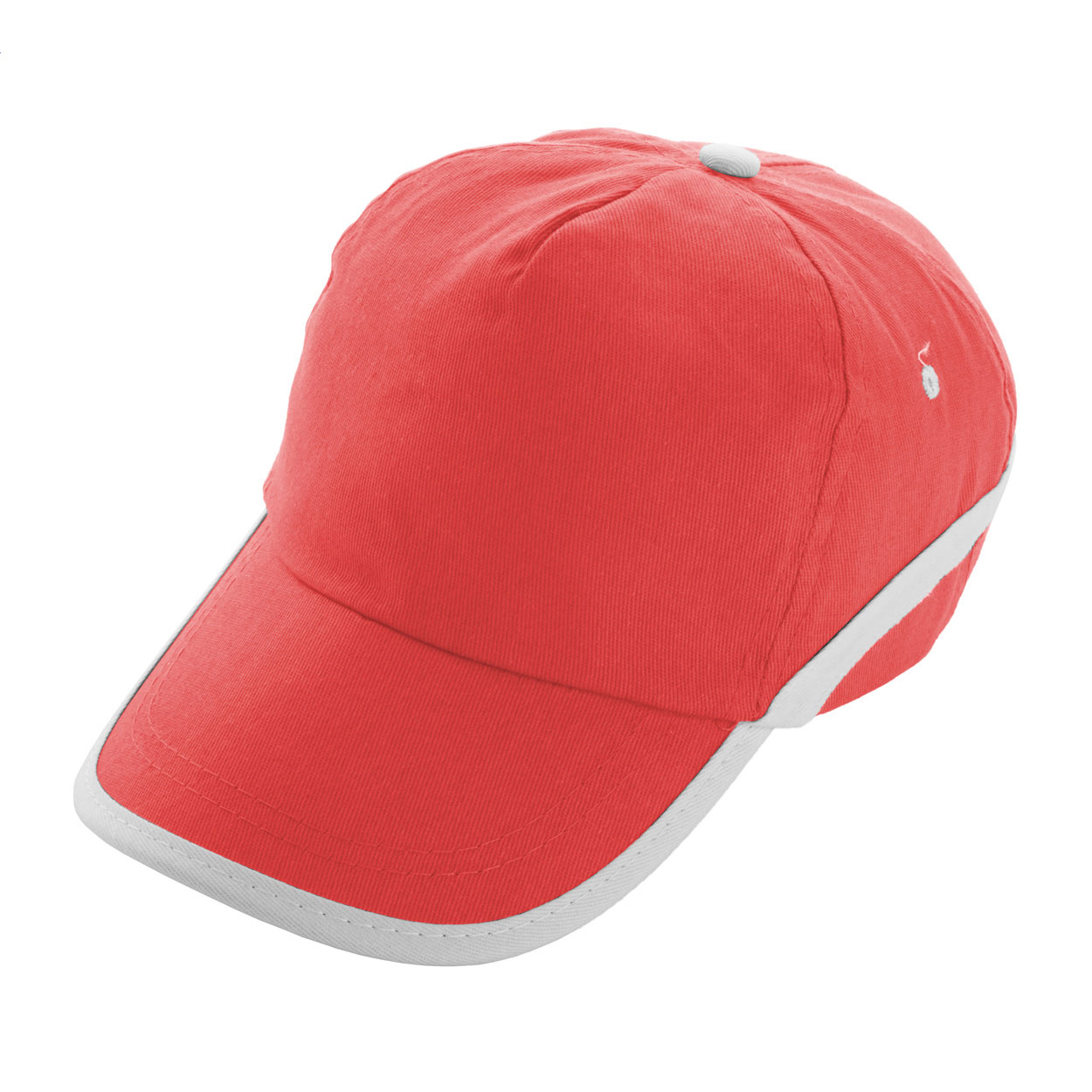 Cappellino baseball 5 pannelli in 100% cotone, con chiusura in velcro — gadget promozionale personalizzabile con il tuo logo