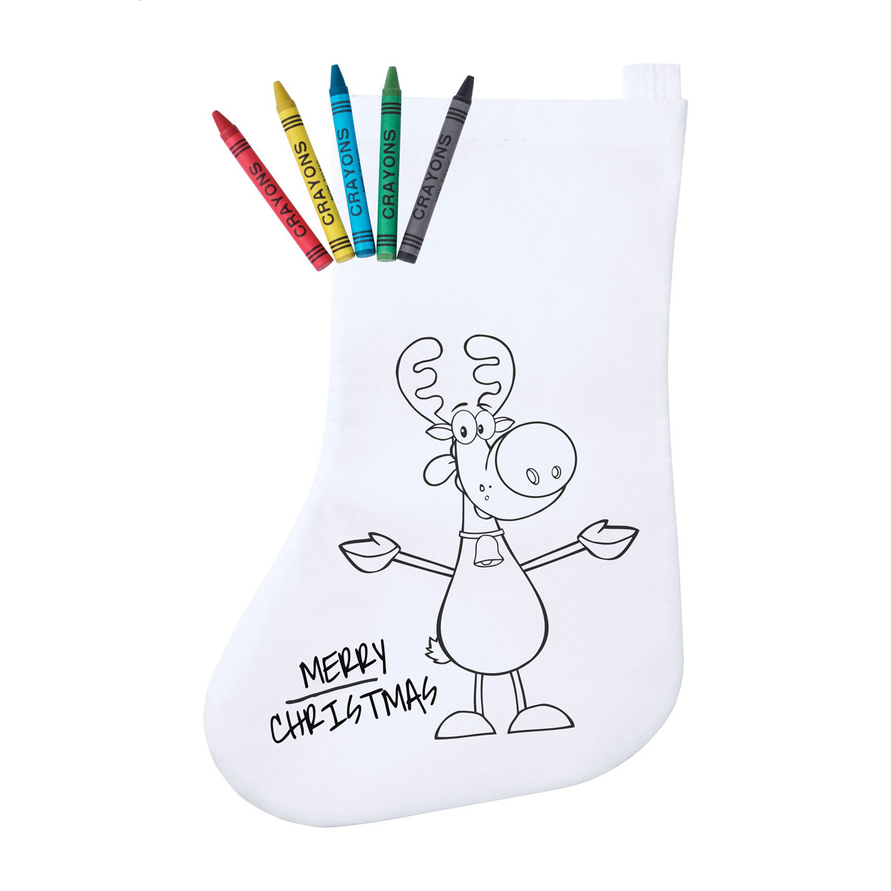 calza di Natale da colorare — gadget promozionale personalizzabile con il tuo logo