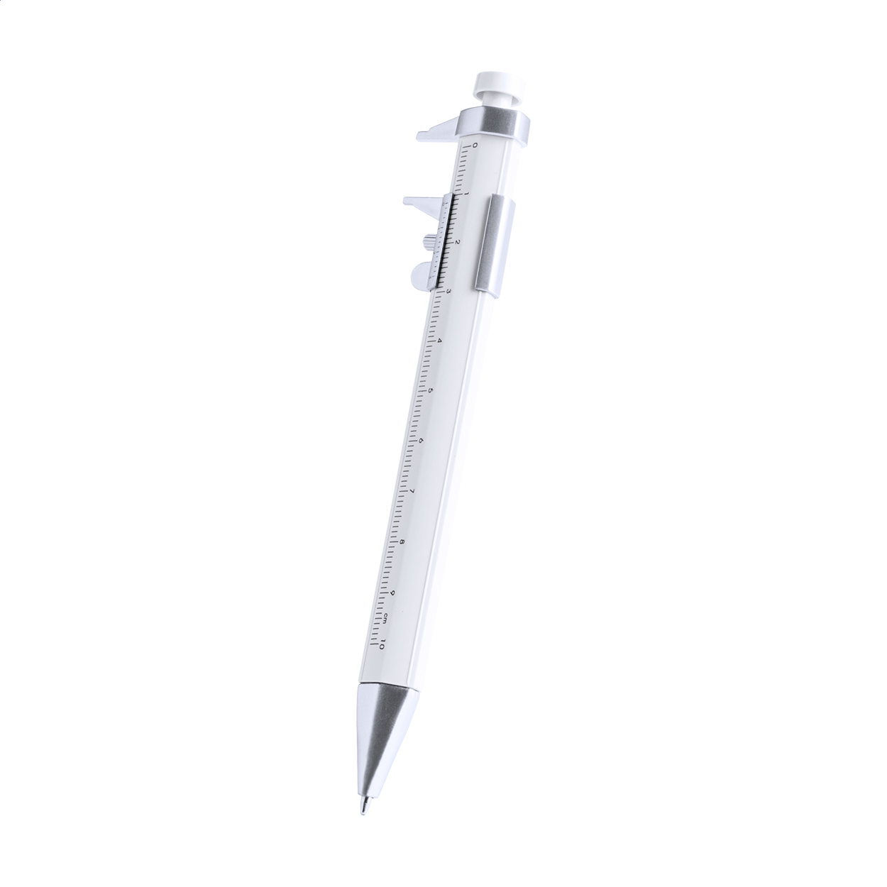 Penna a sfera in plastica con righello 10 cm — gadget promozionale personalizzabile con il tuo logo