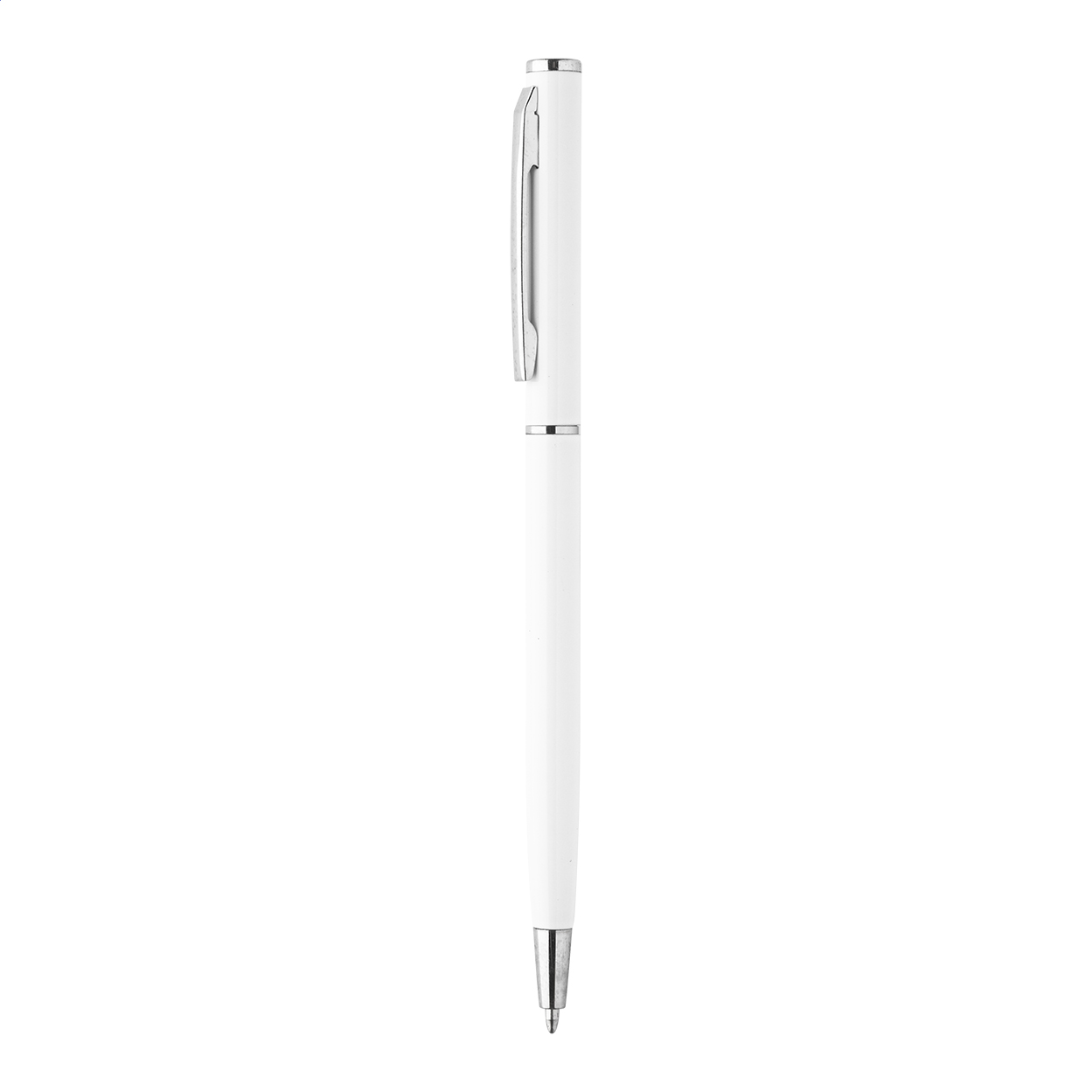 Penna a sfera in alluminio con refill blu — gadget promozionale personalizzabile con il tuo logo