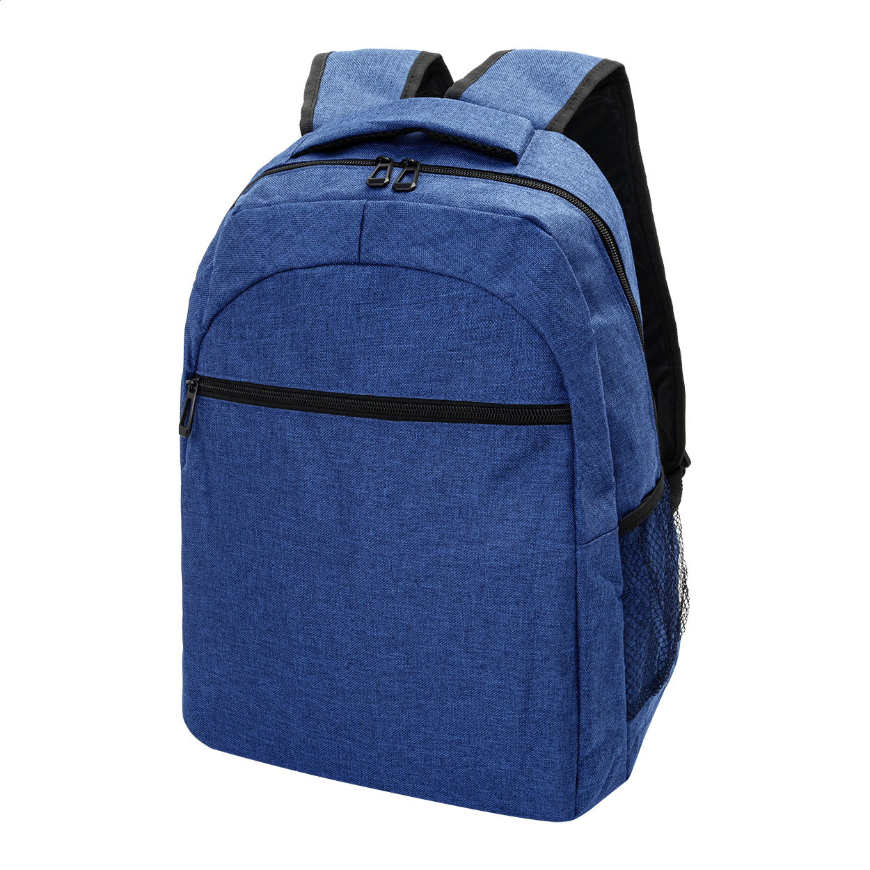 Zaino a scomparti con cerniera, schienale imbottito, spallacci e scomparto per computer (15") — gadget promozionale personalizzabile con il tuo logo