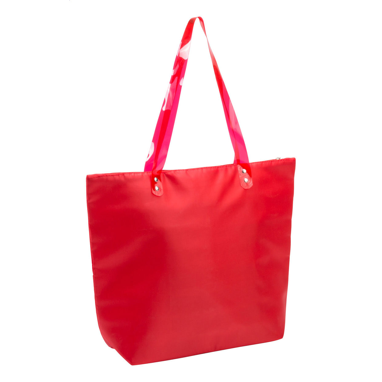 Borsa da spiaggia con cerniera e manico in PVC trasparente — gadget promozionale personalizzabile con il tuo logo