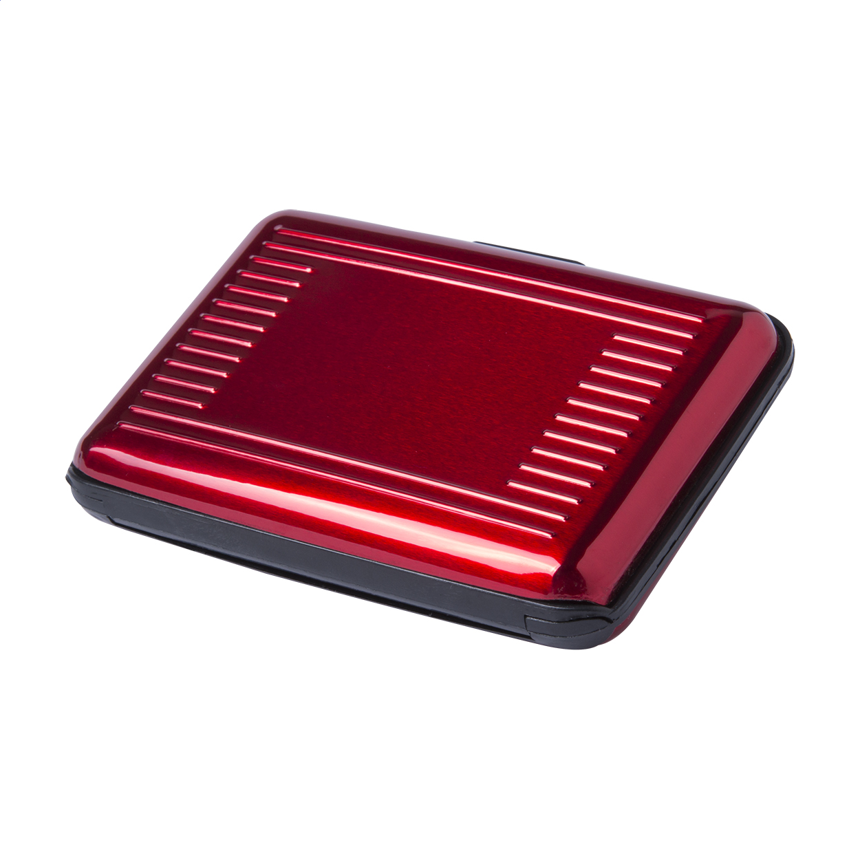 Porta carte di credito in alluminio con 6 scomparti e protezione RFID — gadget promozionale personalizzabile con il tuo logo