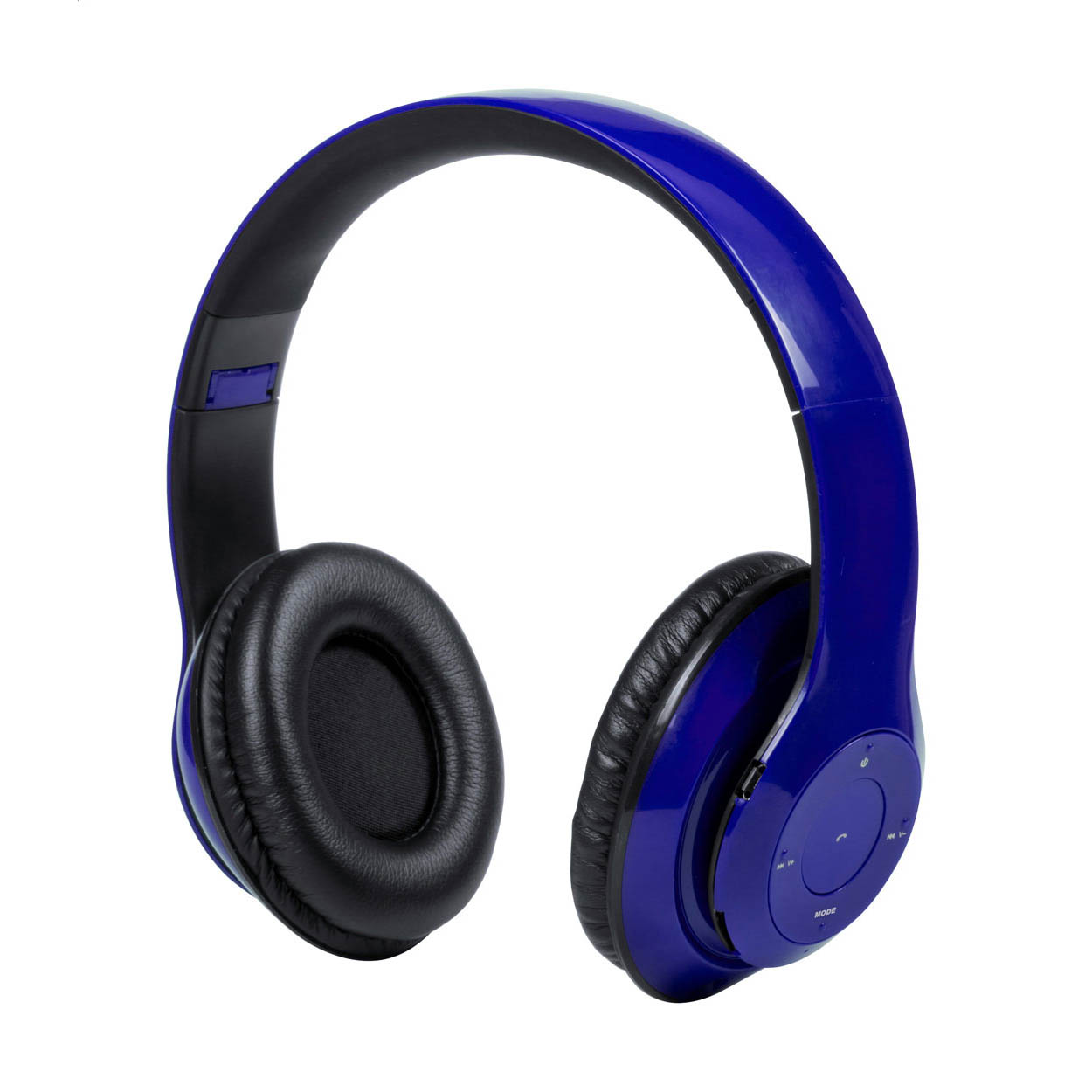 Cuffie wireless pieghevoli in plastica con batteria ricaricabile integrata — gadget promozionale personalizzabile con il tuo logo