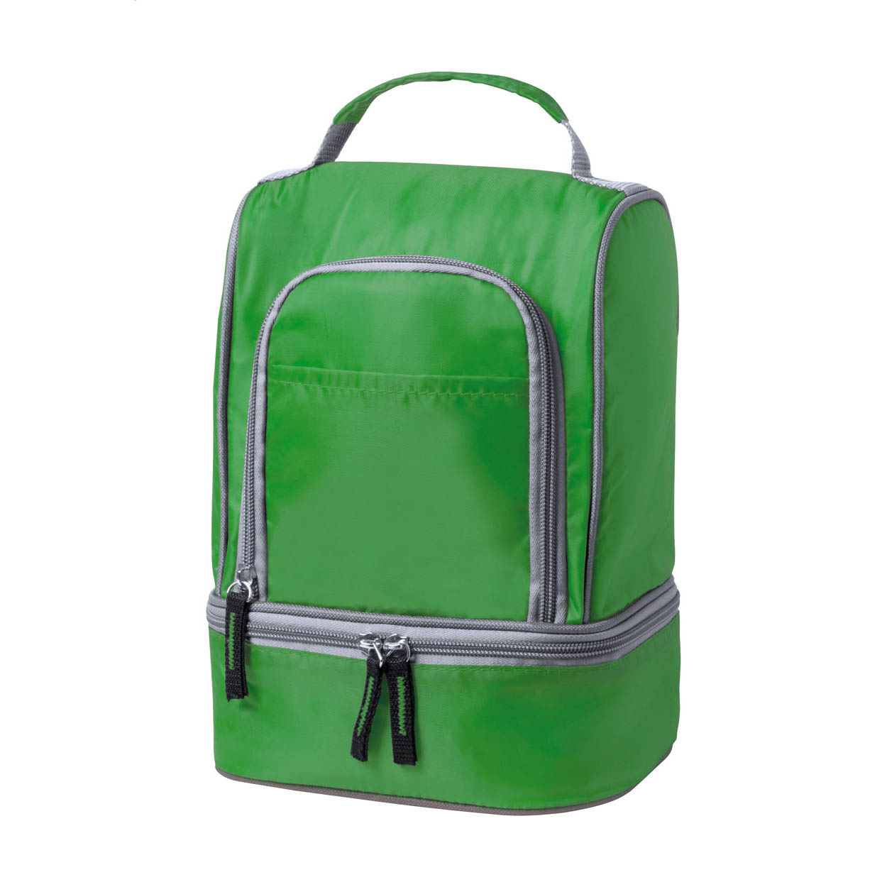 Borsa termica in poliestere 210D con cerniera e 2 scomparti — gadget promozionale personalizzabile con il tuo logo