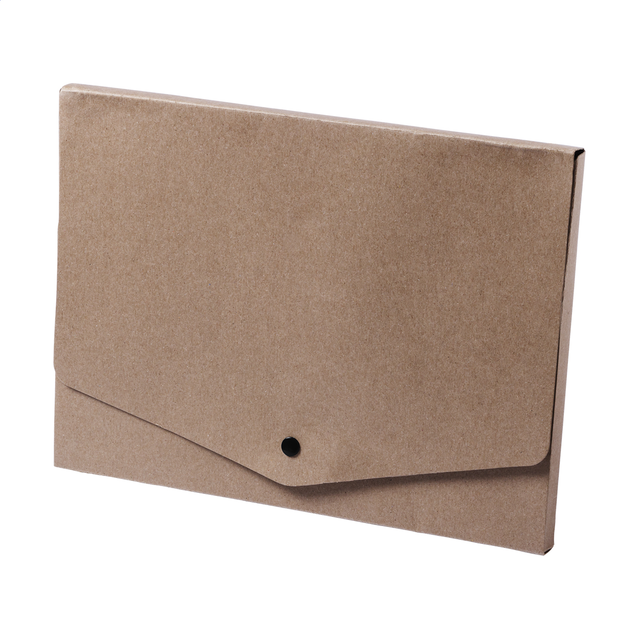 Cartellina porta documenti in carta riciclata con chiusura automatica — gadget promozionale personalizzabile con il tuo logo