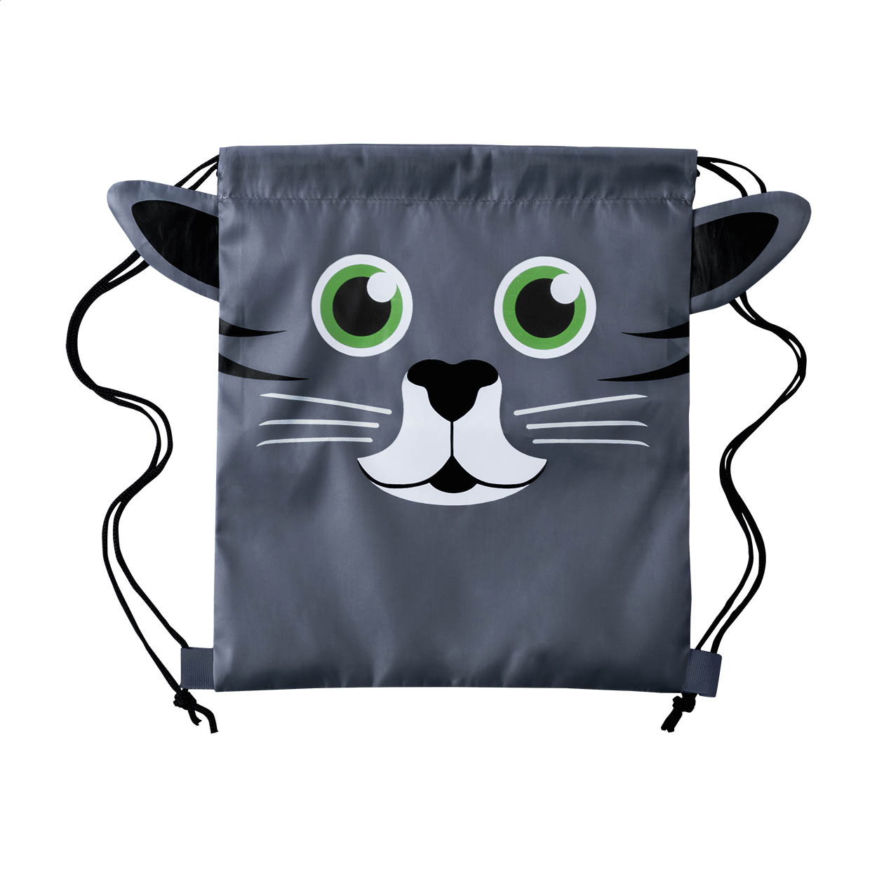 Sacca con chiusura a coulisse per bambini con disegno animale, in poliestere 210T — gadget promozionale personalizzabile con il tuo logo
