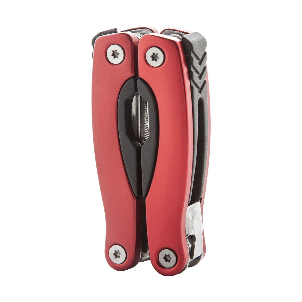 Pinza multiuso in acciaio inox con 12 funzioni e custodia in poliestere — gadget promozionale personalizzabile con il tuo logo