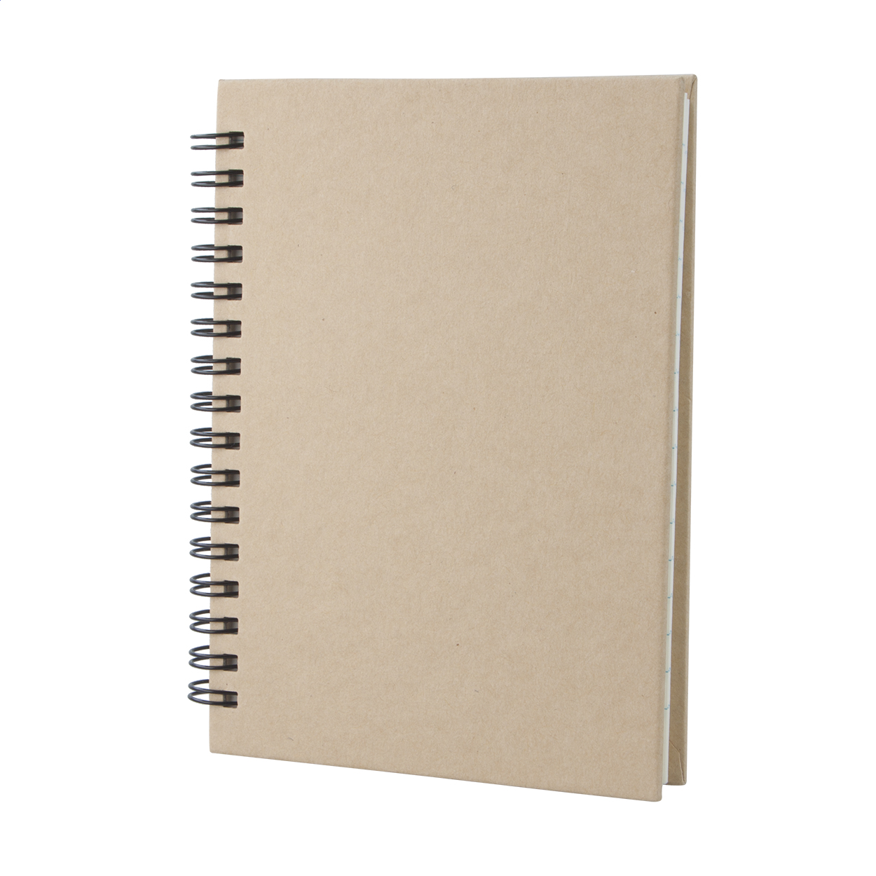 Quaderno a spirale in carta riciclata con 80 fogli a righe, formato A6 — gadget promozionale personalizzabile con il tuo logo
