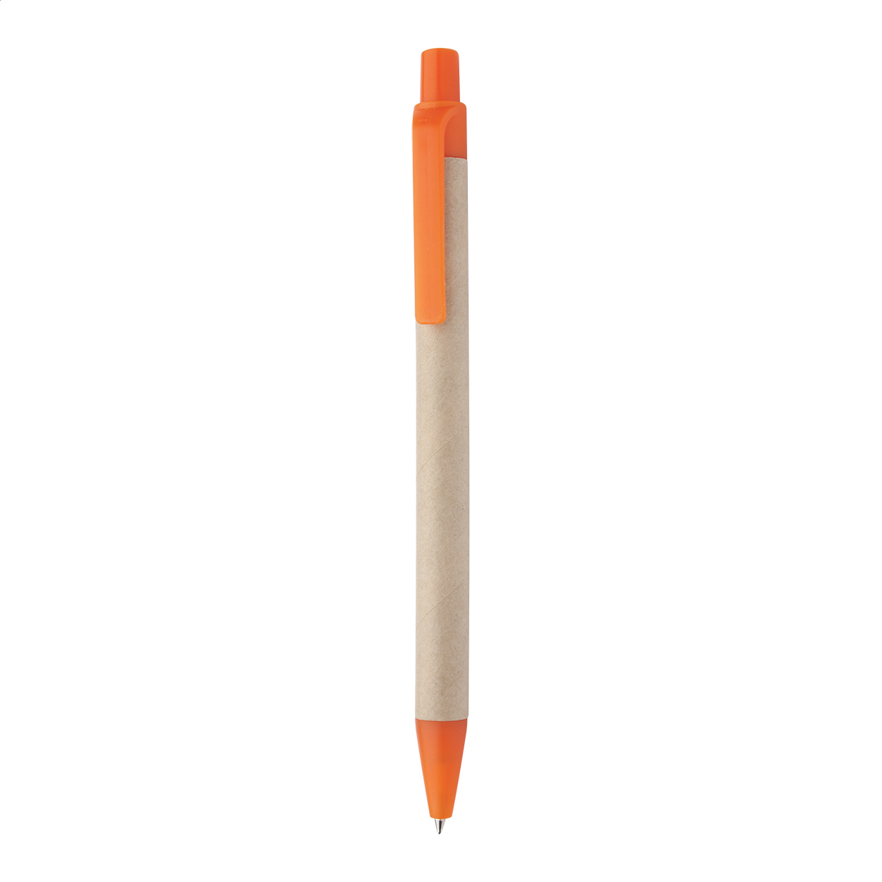 Penna a sfera in carta riciclata, con refill blu — gadget promozionale personalizzabile con il tuo logo