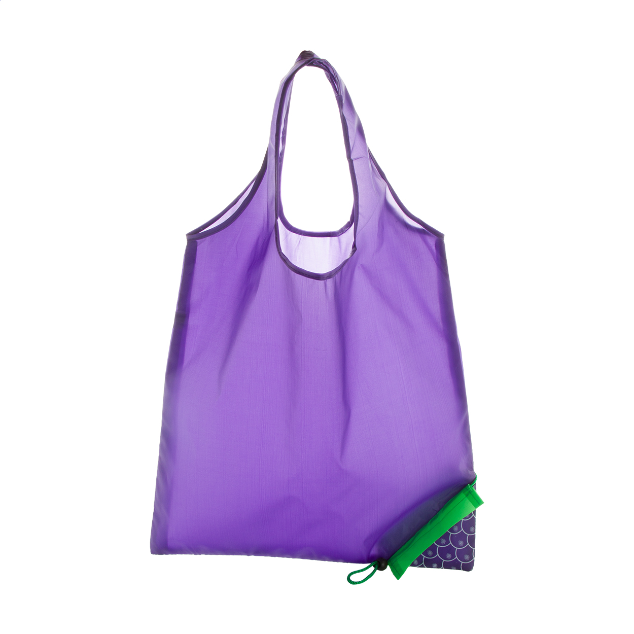 Shopper pieghevole a forma di frutta, in poliestere 190T — gadget promozionale personalizzabile con il tuo logo