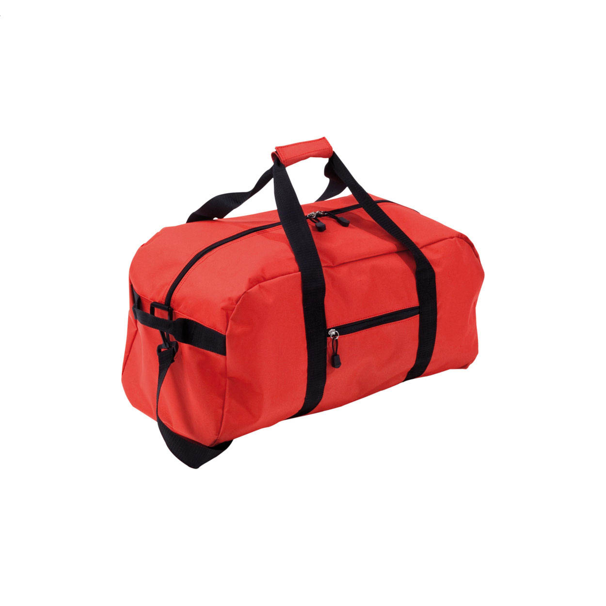 Borsa sportiva in poliestere 600D con tracolla e tasche con zip — gadget promozionale personalizzabile con il tuo logo